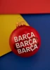 Pompázó gránátvörös Barçás karácsonyfadísz