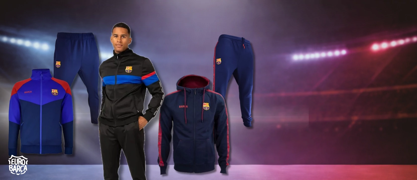 Barcelona Férfi melegítő szettek pulóverrel és nadrággal sportos stílusban