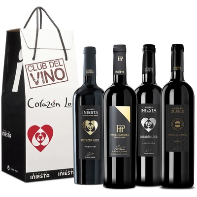 Iniesta: 4 palackos válogatás vörösbor csomag - ajándék díszdobozban