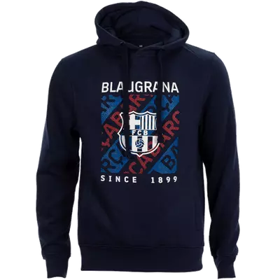 Dark blue Barcelona hooded sweatshirt with crest