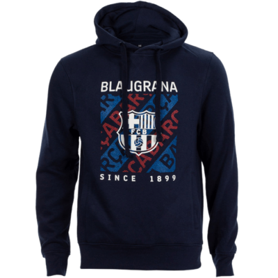 Dark blue Barcelona hooded sweatshirt with crest