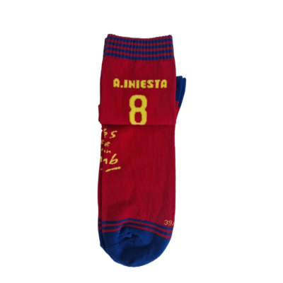 Andrés Iniesta - Barçás legenda zokni, piros