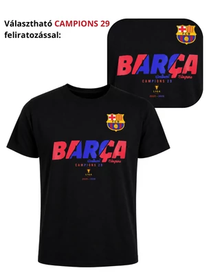 FC Barcelona fekete póló - választható Campions 29 feliratozással