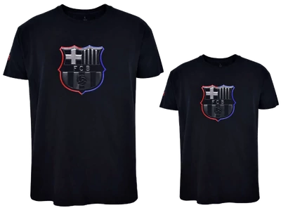 Barça 2024-2025-ös, fekete, apa-fia póló csomag