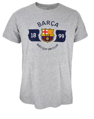 Szürke, címer mintás Barcelona póló - S