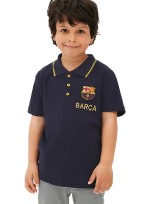 Az elegáns, gyerek Barcelona galléros póló