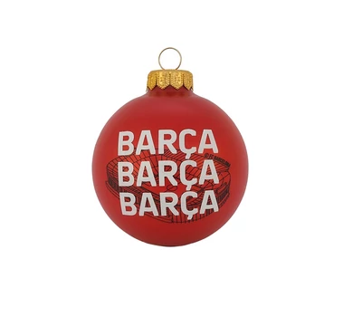 Pompázó gránátvörös Barçás karácsonyfadísz