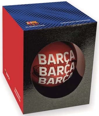 Pompázó gránátvörös Barçás karácsonyfadísz