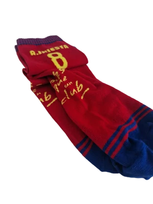 Andrés Iniesta - Barçás legenda zokni, piros