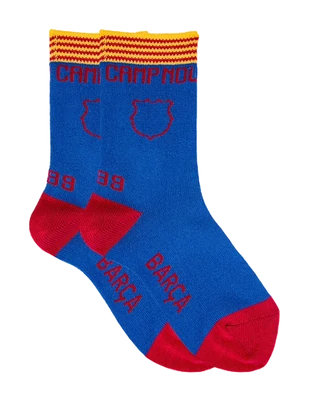 Klasszikus gyerek Barcelona zokni - kék