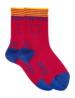 Klasszikus gyerek Barcelona zokni - gránátvörös