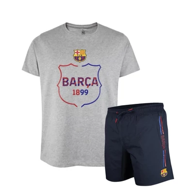 A címeres Barçás nyári szetted - kék - szürke