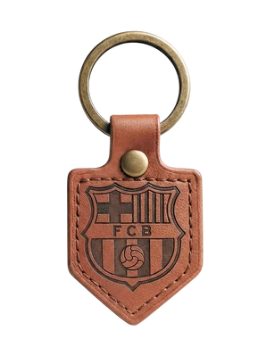 A Barca barna bőr zászló alakú kulcstartó