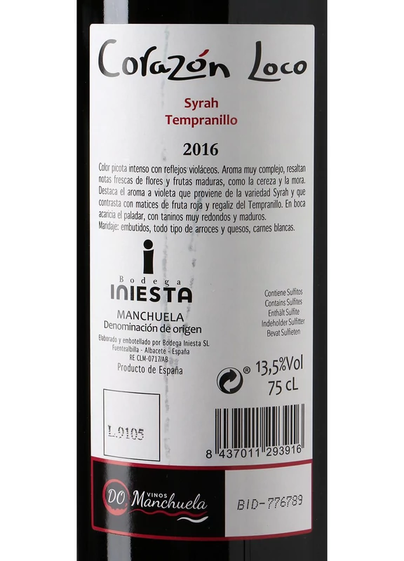 Iniesta: Corazón Loco Tinto vörösbor  - 2021