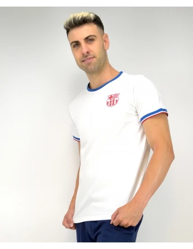 Elegáns, minimalista Barçás póló - fehér - 2XL