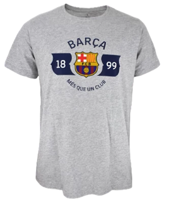 Szürke, címer mintás Barcelona póló - M