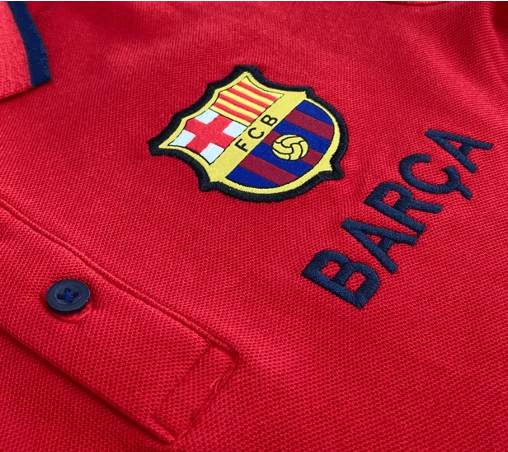 Az elegáns, gyerek Barcelona galléros póló - piros, 14 éves