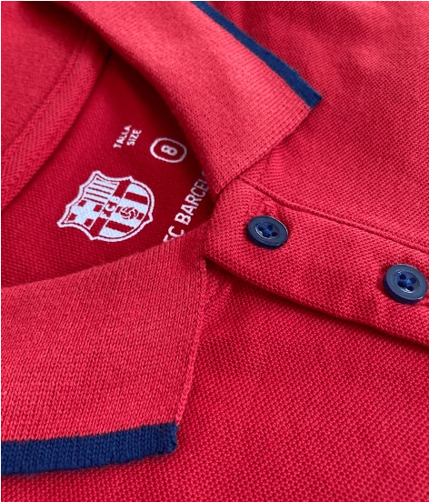 Az elegáns, gyerek Barcelona galléros póló - piros, 14 éves
