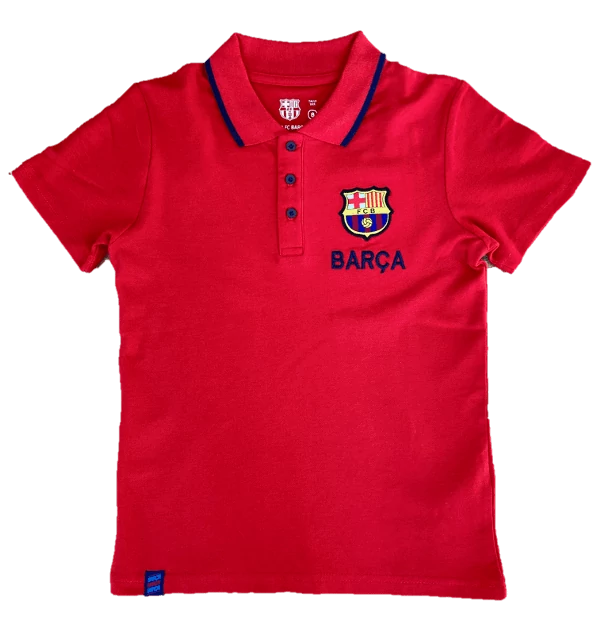 Az elegáns, gyerek Barcelona galléros póló - piros, 14 éves