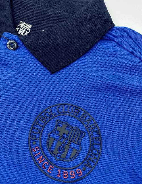 A Camp Nou királykék galléros pólója - S