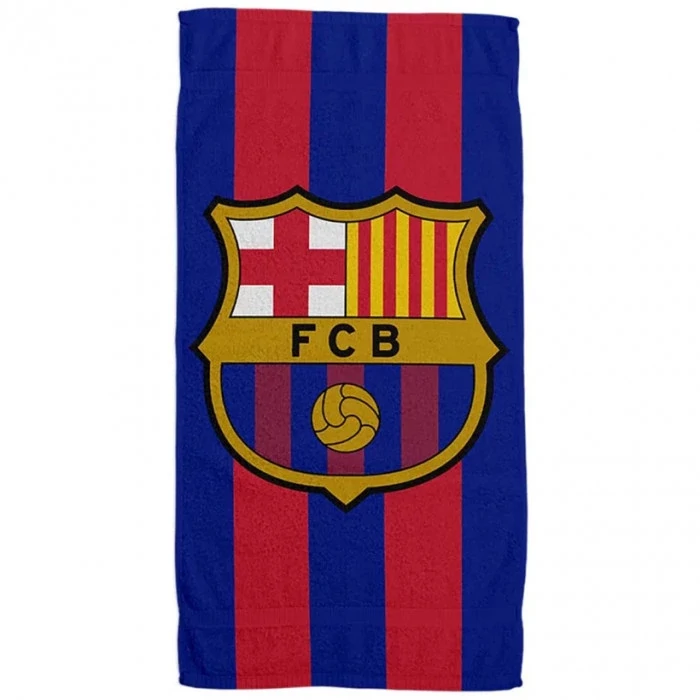 A Barça klasszikus, pamut, címeres törölközője