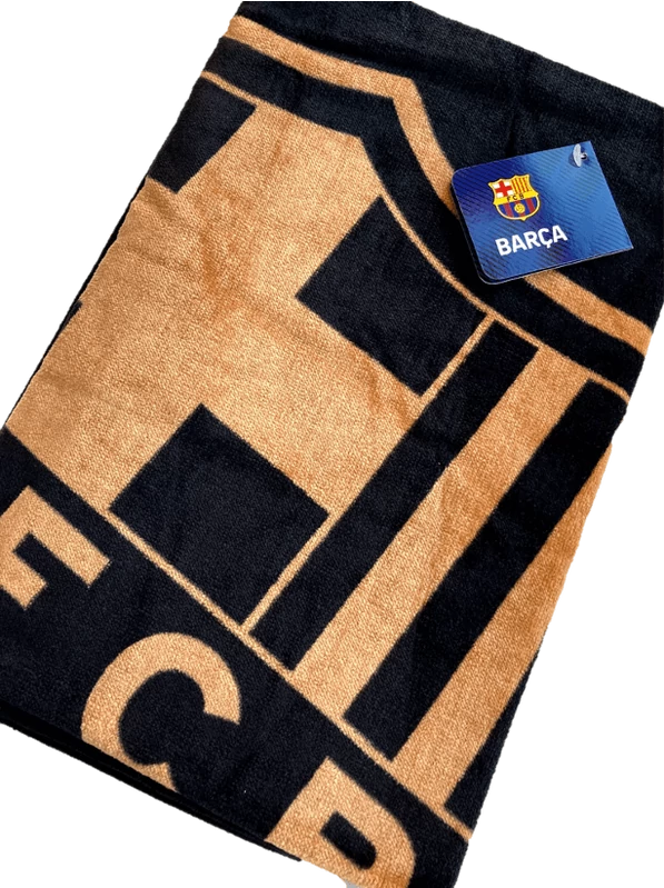 Fekete-arany prémium Barçás törölköződ