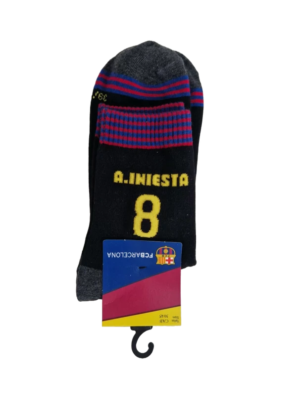 Andrés Iniesta - Barçás legenda zokni, fekete
