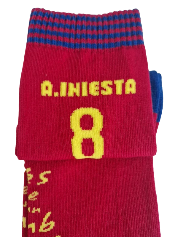 Andrés Iniesta - Barçás legenda zokni, piros