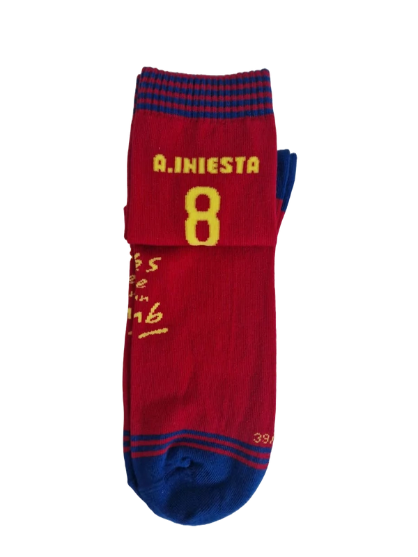 Andrés Iniesta - Barçás legenda zokni, piros