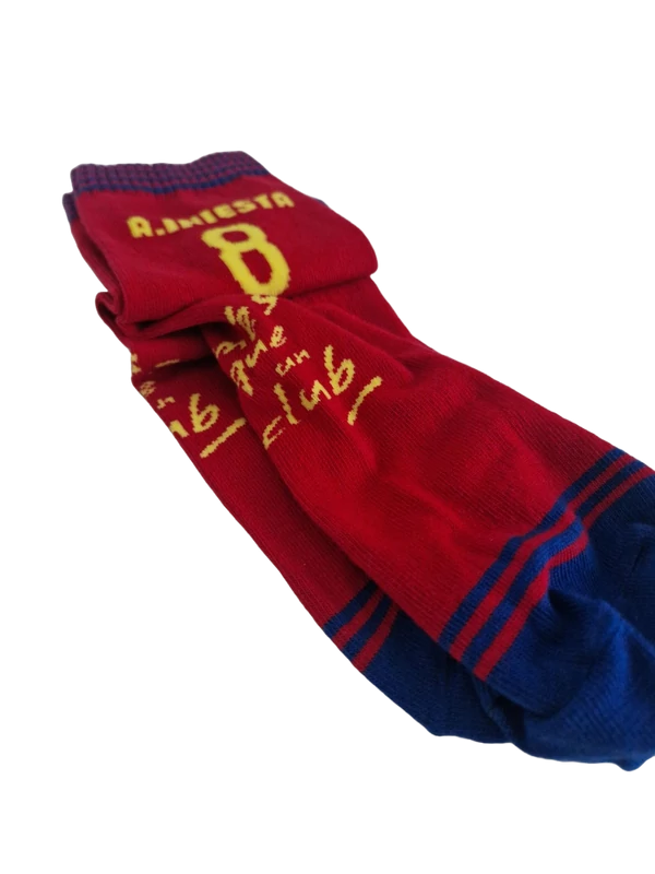 Andrés Iniesta - Barçás legenda zokni, piros