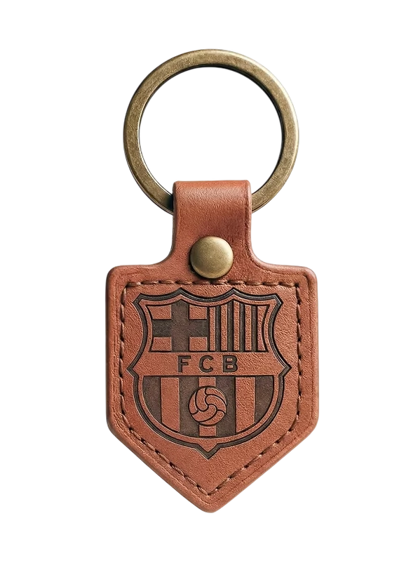 A Barca barna bőr zászló alakú kulcstartó