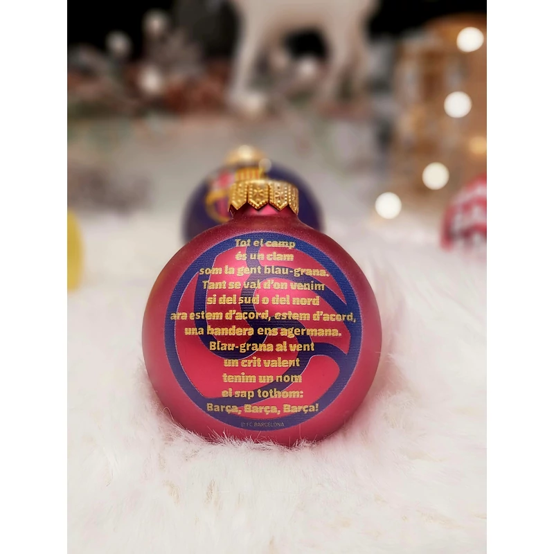 Elegáns gránátvörös Barçás karácsonyfadísz