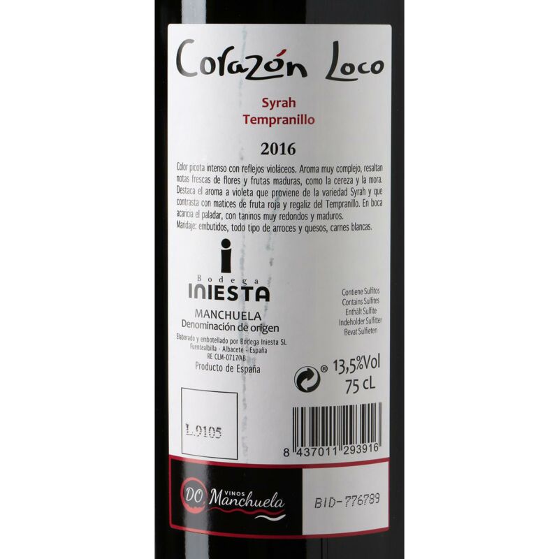 Iniesta: Corazón Loco Tinto red wine - 2020